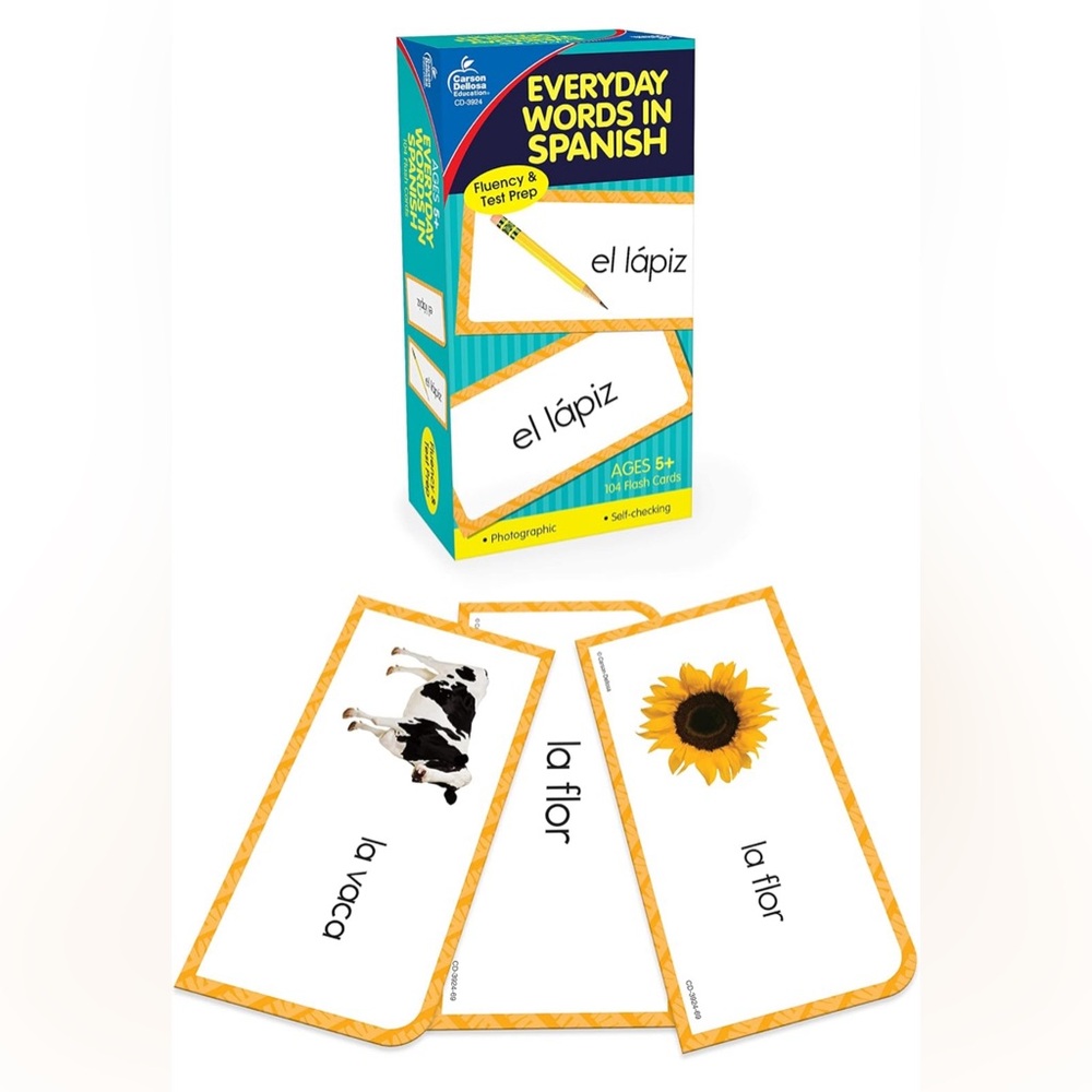 Carson Dellosa 104 Spanish Flash Cards for Kids